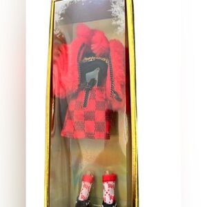 Rainbow High Winter Break Ruby Anderson Snowboard Outfit Red Jacket Skirt Boot